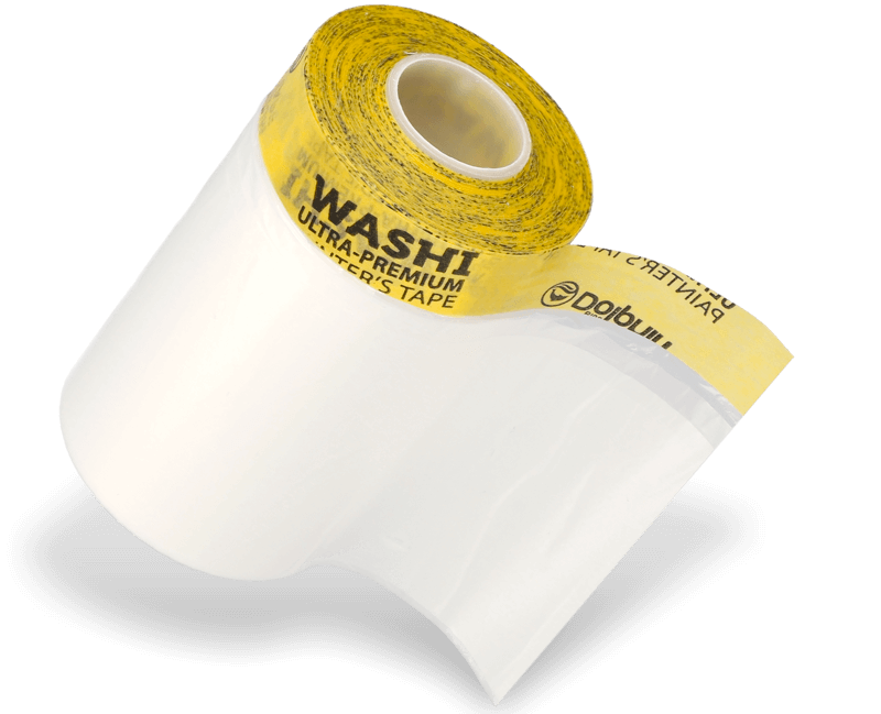 ADVANCED washi PAINTER'S TAPE <br>with Pre-Taped Plastic Protection Film 